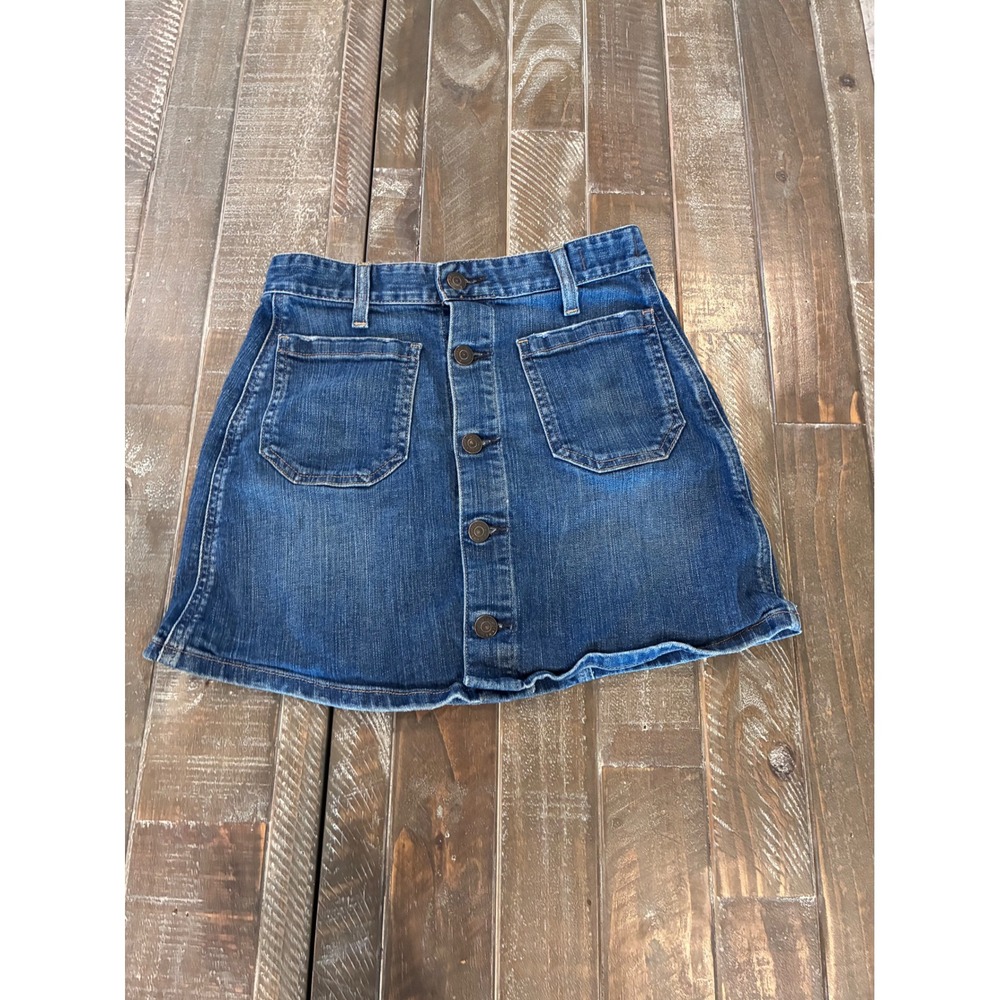 Denim & Supply Ralph Lauren Tilden Button Front Denim Blue Mini Skirt Size 24